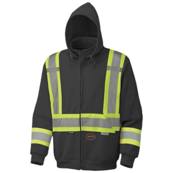 HI-VIZ SAFETY HOODIE BLACK Thumbnail
