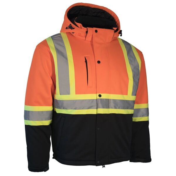 COG - Hi Vis Softshell Winter Safety Jacket Orange Thumbnail
